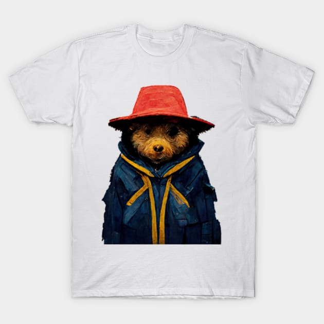 Bear with Red Hat _amp_ Blue Coat T-Shirt by AmaniZelaya